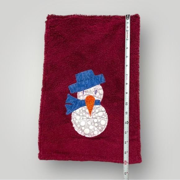 Lot/2 𝑯𝒂𝒏𝒅𝒎𝒂𝒅𝒆 Christmas Snowman Hand Towels 🎁 - Picture 8 of 16